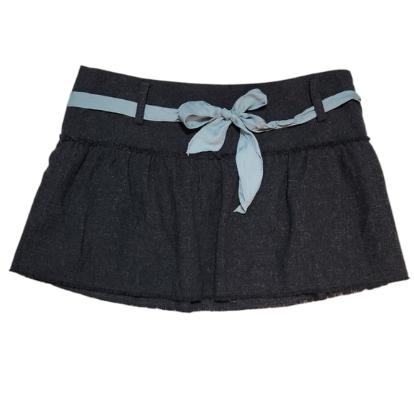 American Eagle Outfitter Vintage Grey Black Skirt With Original Blue Belt - Picture 4 of 7